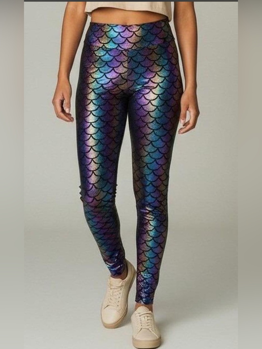 Black Milk Mermaid Leggings XL Iridescent Rainbow Festival Metallic Stretch